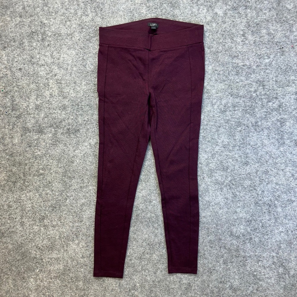 LOFT‎ Ponte Leggings Womens Size Small Burgundy Skinny Pants
